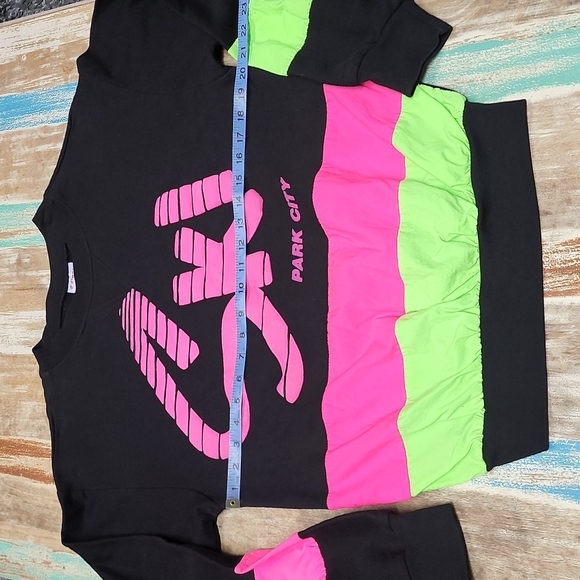 Vintage DiPort USA Neon Puff Paint and Windbreaker Striped Oversized Sweatshirt - Picture 8 of 10